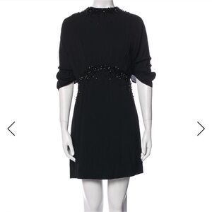 Prada 2018 Embellished Crystal Open Back Mini Dress